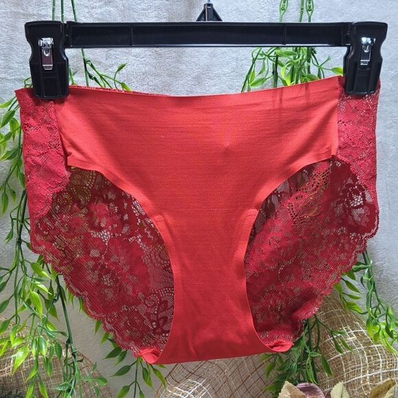 Soma Vanishing Edge Lace Back Hipster in Rapheal Red - Picture 7 of 9